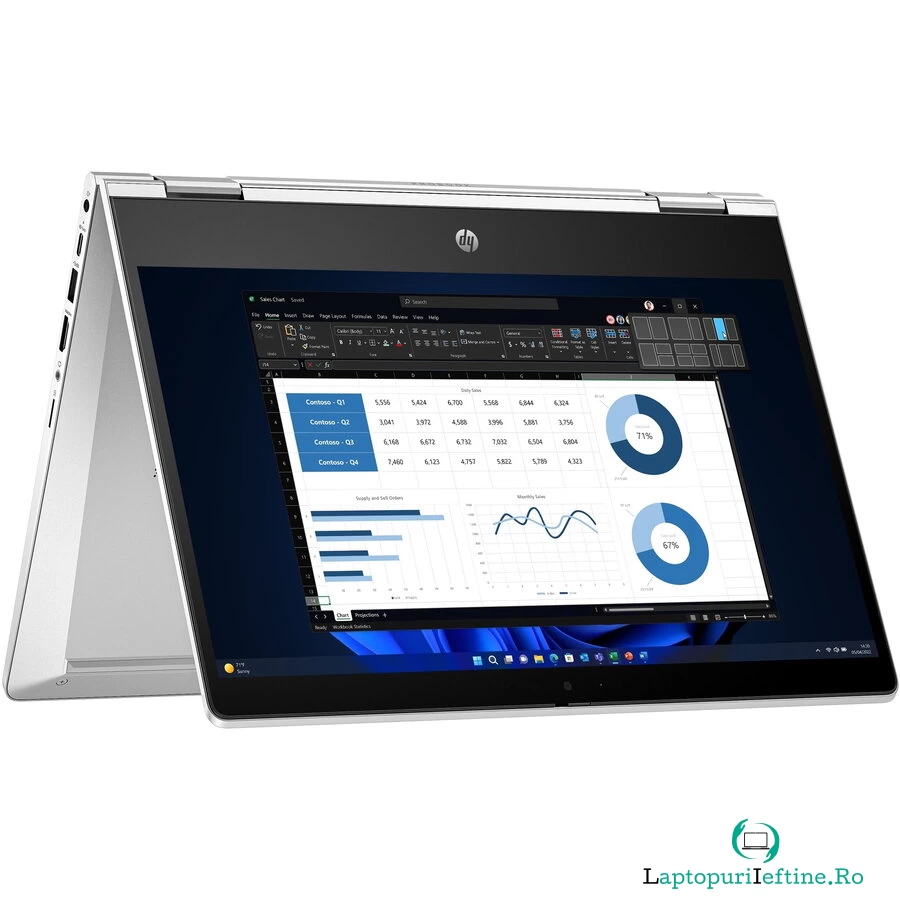 HP Laptop HP Probook x360 435 G10, 13.3 inch, 1920 x 1080 Touchscreen, AMD Ryzen 7 7730U, 16 GB DDR4, 512 GB SSD, AMD Radeon Graphics, Windows 11 Pro la 6,719.99 lei ron